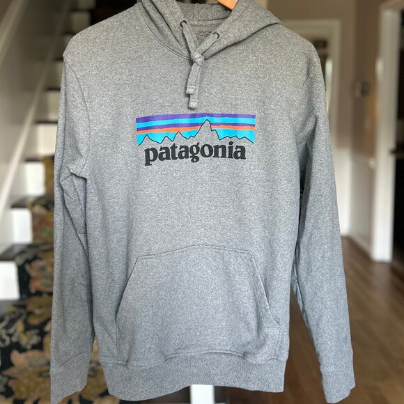 Patagonia Uprisal Logo Hoody Heather Gray Sustainable Hoodie Mens Size Medium - Picture 2 of 9